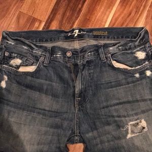 Distressed 7 For All Mankind Jeans